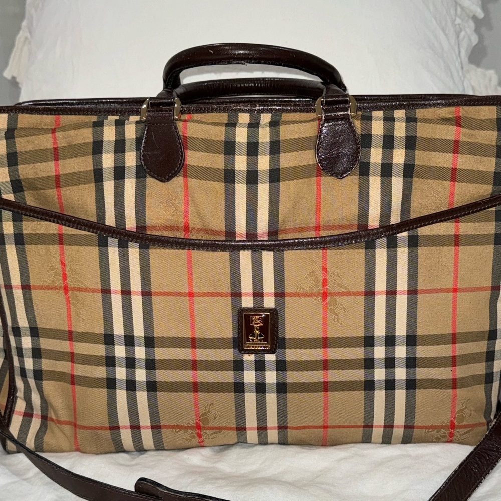 BURBERRY Bag Burberrys Brown and Beige  Shoulder Bag Luggage Laptop Briefcase